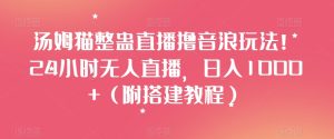 松桥学社-“汤姆猫整蛊直播撸音浪玩法！24小时无人直播，日入1000+（附搭建教程）【揭秘】