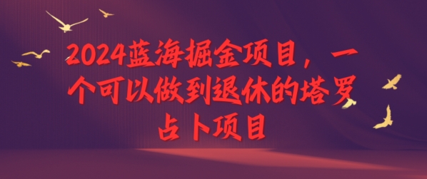 2024蓝海掘金项目，一个可以做到退休的塔罗占卜项目网赚项目-副业赚钱-互联网创业-资源整合小白项目资源网